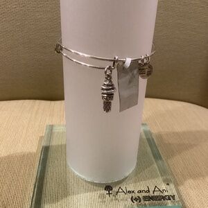NWT Alex And Ani “Sweet Treats” Ice Cream Cone Rafaelian Silver Bangle Bracelet